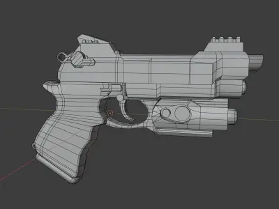AAA Gun game-ready Low-poly 3D model