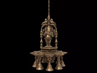 god ganesha oil lamp 3D model