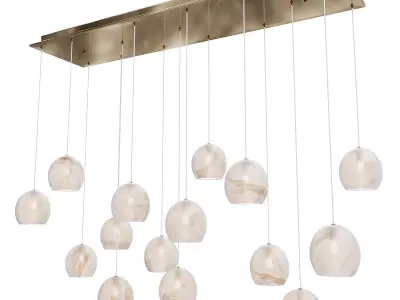 Lazio 15-Light Linear Multi-Drop Pendant Currey Company  3D model