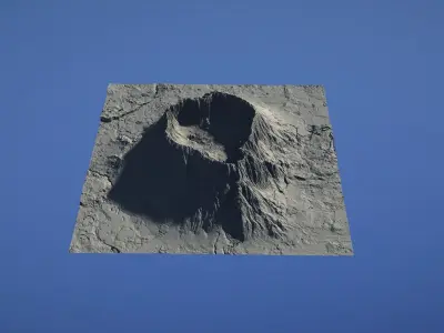 Landscape Environment Volcano Snow 33 Low-poly 3D model