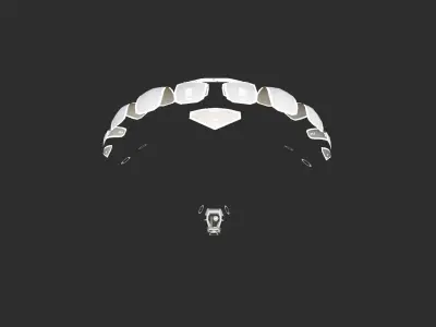 Scifi Parachute A03 Projection - Character Accessories Design Low-poly 3D model