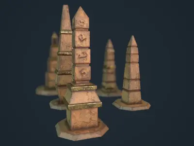 Obelisk Pack Low-poly 3D model