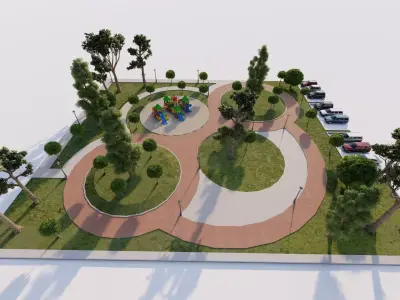 public park-Private Park Landscape -Park Center 3D model