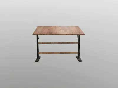Wooden Drawing Table Architectural Free 3D model