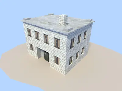 building house in minecraft Low-poly 3D model