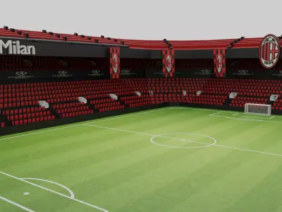 Milan Football Stadium Low-poly 3D model