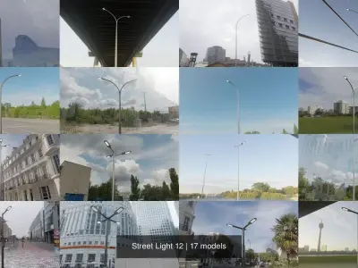 Street Light 12 3D Model Pack