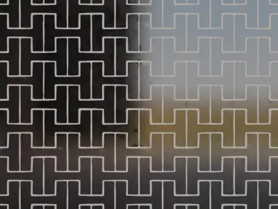 Modern Geometric Interlocking Line Pattern PBR Seamless Texture