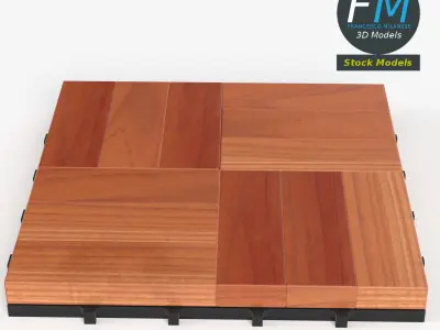 Floor decking tiles set 3D model