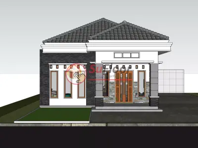 House 8x14m code 525 - Sketchup 3D model 3D model 3D model