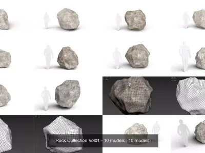 Rock Collection Vol01 - 10 models 3D Model Pack