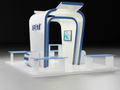 Modern Exhibition Booth 3D Model 3D model
