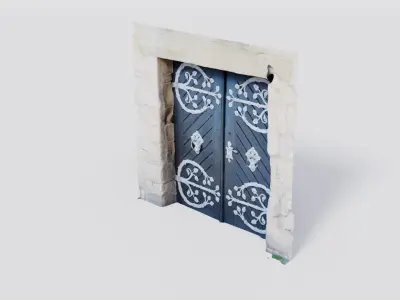 Medieval castle gate 3D model