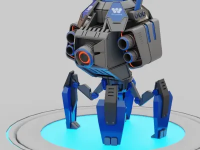 Spy Robot rigged - animated character 3D model