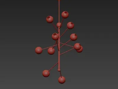 Orbit chandelier with balls hanging from it 3D model