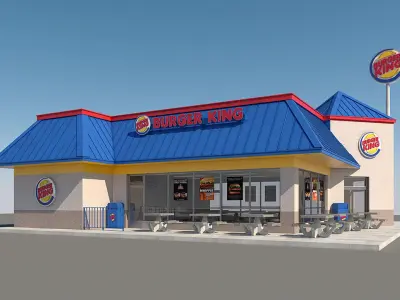 Fast Food Court Collection 3D model