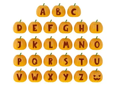 Pumpkin Alphabet 3D model
