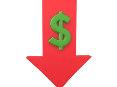 Price Down Symbol V1 005 Low-poly 3D model