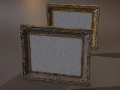 Paintings with frames Low-poly 3D model