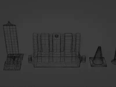 Road Construction Asset Pack Low-poly 3D model