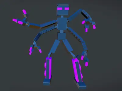 Brick Toy 3D - Low Poly - Fighter Robots Low-poly 3D model