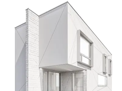 Modern house 08 - night 3D model