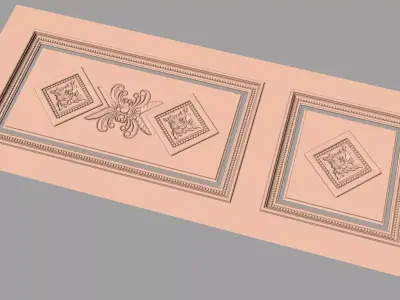 Door flower 3D relief STL Model for CNC woodworking carving E272 3D model
