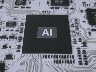 Electronic chip circuit board 3D model