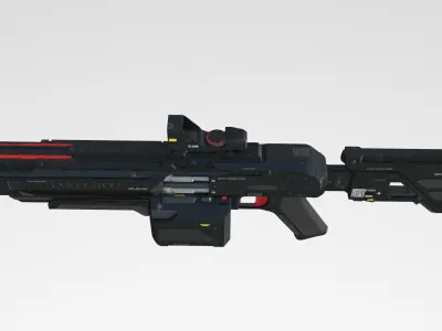 Assault Rifle Concept Low-poly 3D model