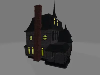 haunted house Low-poly 3D model