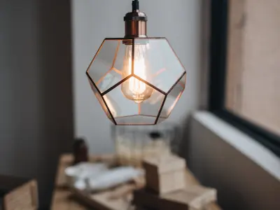 Pendant geometric glass light Dodecahedron Free 3D model