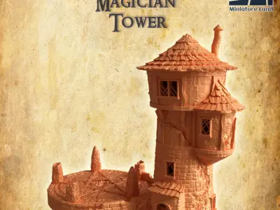 Abandoned Magician Tower Tabletop Terrain 28 MM 3D print model
