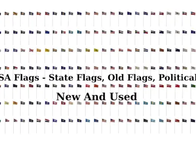 112 USA Flags - State Flags - Old Flags - Political Flags Low-poly 3D model