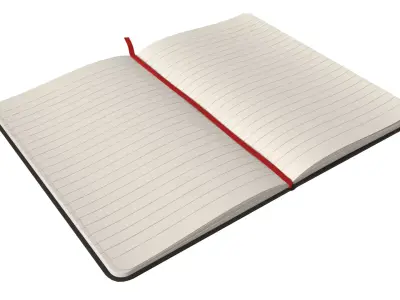 Open Notebook Stationery Journal with Lined Pages Low-poly 3D model