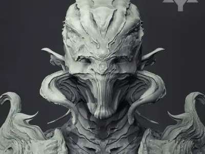 Demon - Alien Bust Highpoly 3D model 3D model