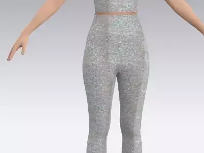 two pieces  blouse and pant  glitter  Low-poly 3D model