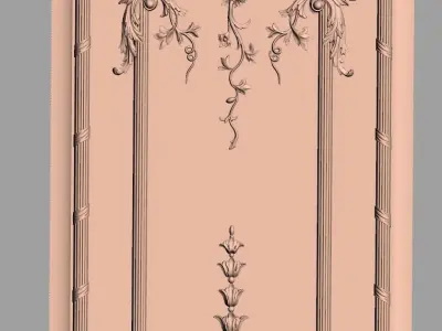 Door flower 3D relief STL Model for CNC woodworking carving E301 3D model