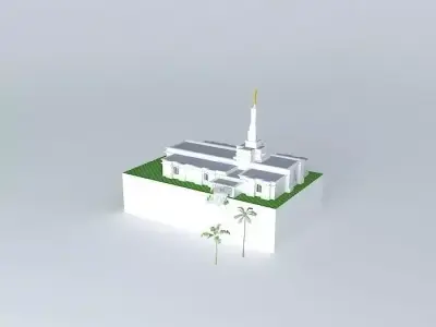 LDS Temple Mormon Temple Tampico Tamaulipas Mexico. Free 3D model
