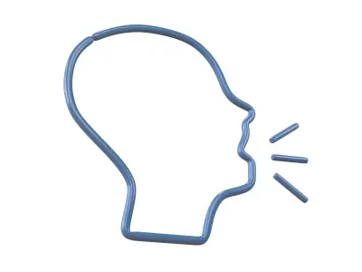 Neon Speaking Head v1 001 Low-poly 3D model