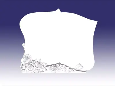 tombstone with roses 68 3D model