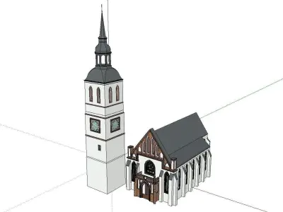 Architecture-Religion-God-Culture-Temple-0297 church with ste... 3D model
