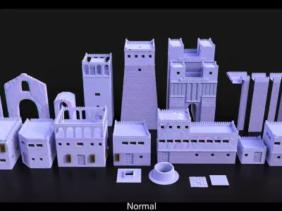 Ancient Babylon - Modular Adobe Architecture Kit- Mesopotamia Low-poly 3D model