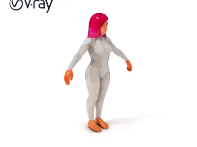 Futuristic Female Character Model Pack Low-poly 3D model