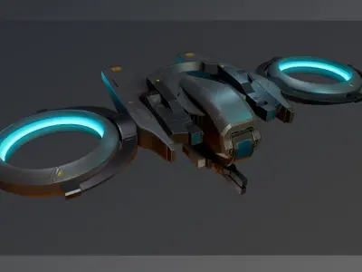 Falcon Drone game-ready with 6 camouflages Low-poly 3D model