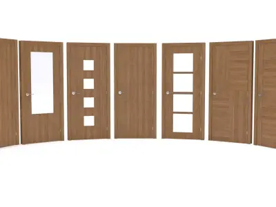 Pack of design indoor doors Low-poly 3D model