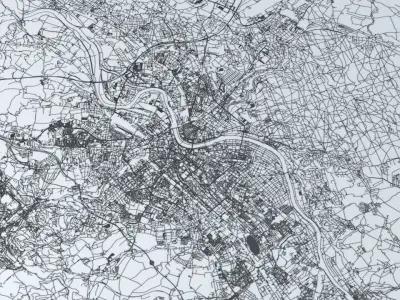 Dresden Road Network and Streets 3D model