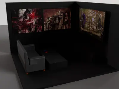 Low Poly Interior Low-poly 3D model