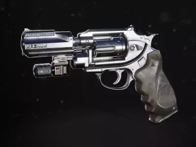Magnum Modern Revolver Low-poly 3D model