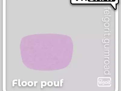 Floor Pouf 3D Model Low-poly 3D model