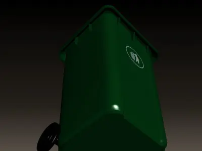 Garbage Bin Low-poly 3D model